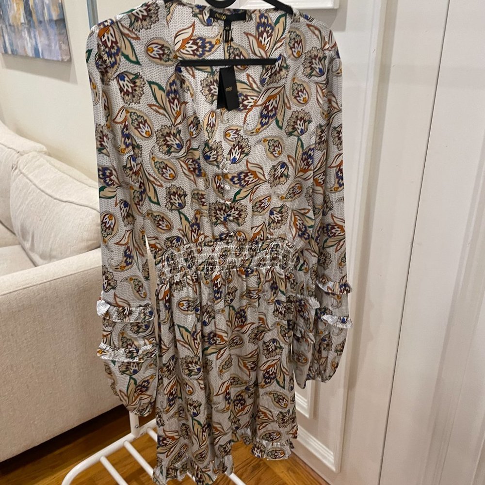 Maje printed silk dress (Retail: $265)